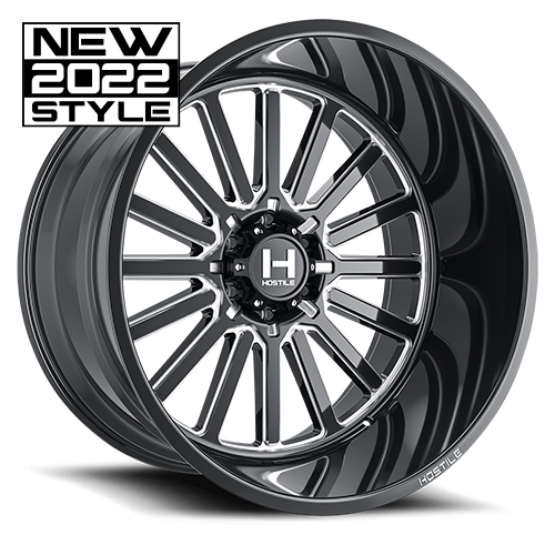 [H127-2212515047B] 22X12 HOSTILE H127 5X150 -44MM C.B 110 BLADE CUT (BLACK MILLED)