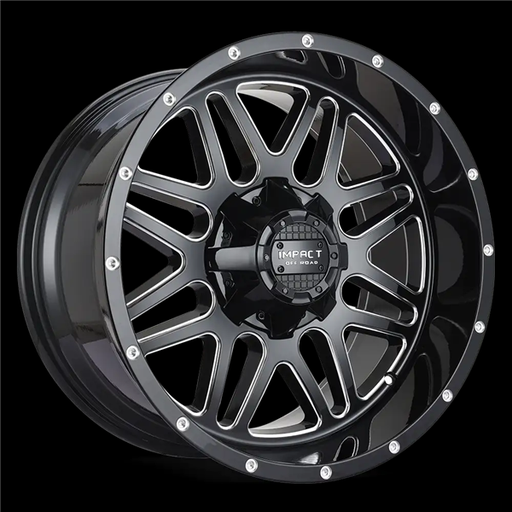 [806GB-221253-44] 22X12 IMPACT 806 5X139.7/5X150 -44MM (110.30MM) GLOSS BLACK MILLED WINDOWS