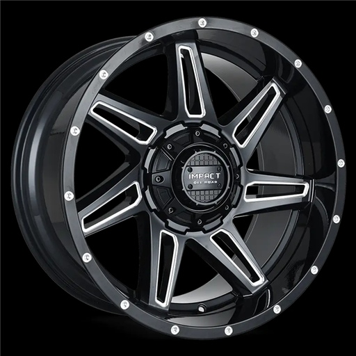 [820GB-221266-44] 22X12 IMPACT 820 6X139.7/6X135 -44MM (106.1MM) GLOSS BLACK MILLED WINDOWS