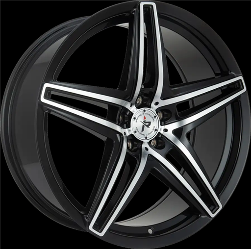 [604BMF-229011+38] 22X9 IMPACT RACING 604 5X112 38MM (73.1MM) GLOSS BLACK MACHINED FACE
