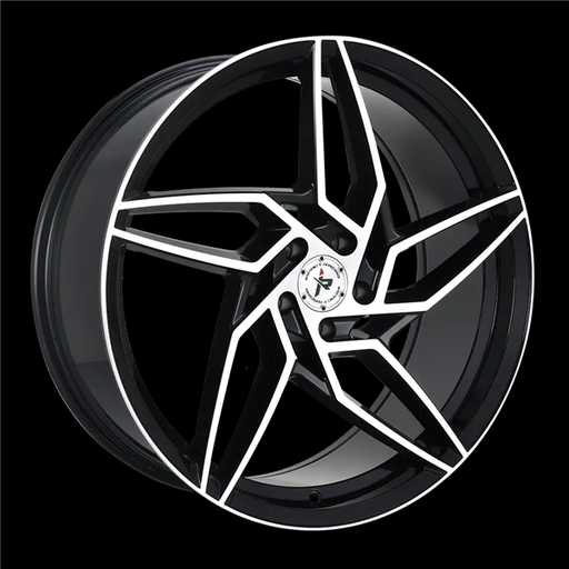 [605BMF-229013+38] 22X9 IMPACT RACING 605 5X120 38MM (73.1MM) GLOSS BLACK MACHINE FACE