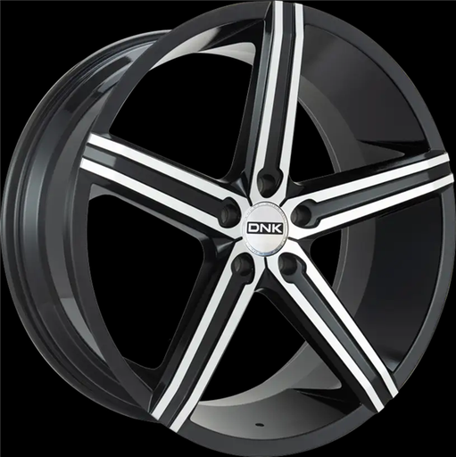 [705BMF-229513-15] 22X9.5 DNK 705 5X120 15MM (74.2MM) GLOSS BLACK MACHINED FACE