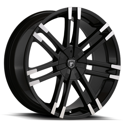 [P88225115-15GBM] 22X9.5 VALENTI 5X115/5X120 15MM (74.1MM) GLOSS BLACK MACHINE