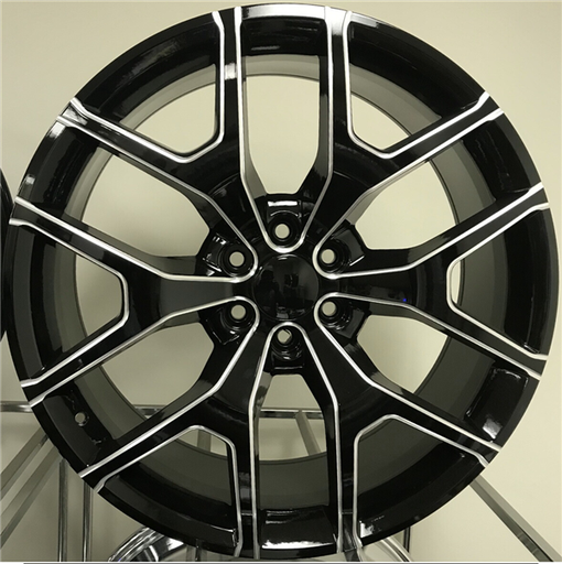 [R288-24084GBB] 24X10 GMC SIERRA REPLICA WHEELS 6X139.7 +31MM C.B 78.1 GLOSS BLACK MILLED WINDOW