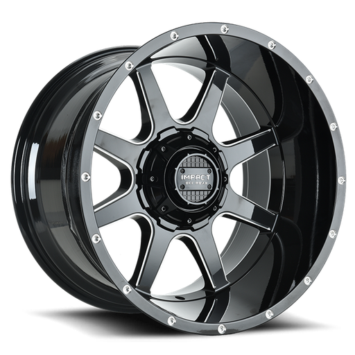 [804GB-241266-44] 24X12 IMPACT 804 6X139.7/6X135 -44MM (106.10MM) GLOSS BLACK MILLED WINDOWS