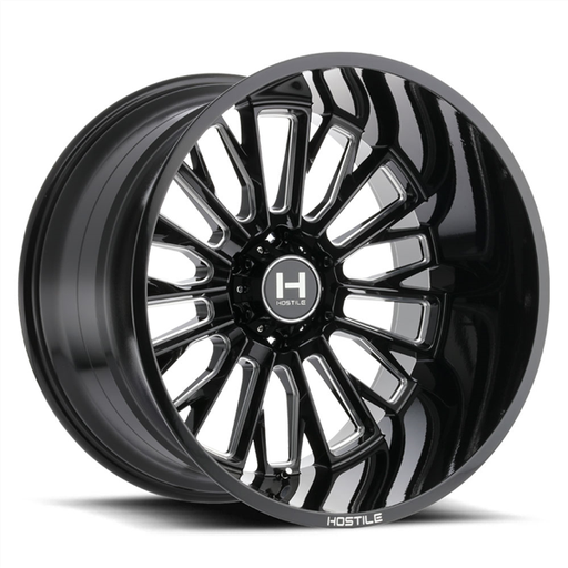 [H114-2414655045B] 24X14 HOSTILE H114 6X139.7 -76MM C.B 106.1 BLADE CUT ( BLACK MILLED )
