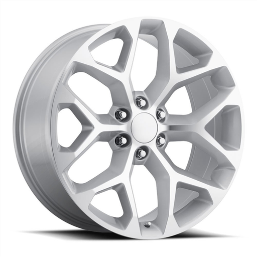 [3-781SMF-261060+24] 26X10 6X139.7 24MM (78.1MM) CHEVY/GMC REPLICA WHEELS **********SILVER MACHINED FACE***********