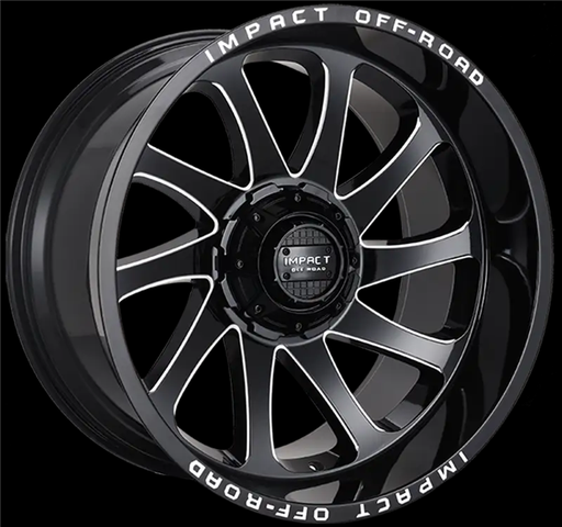 [825GBX-261266-44] 26X12 IMPACT OFFROAD 6X139.7/6X135 -44MM (106.1MM) GLOSS BLACK MILLED WINDOWS