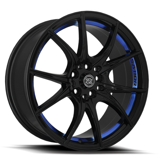 [DC27185545-35GBB] DC-R27 18X8 5X114.3 35MM CB73.1 GLOSS BLACK BLUE CUT