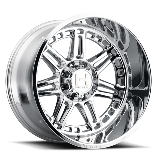 [H124-2012818047C] 20X12 HOSTILE H124 8X180 -44MM C.B 125.2MM ARMOR PLATED (CHROME)