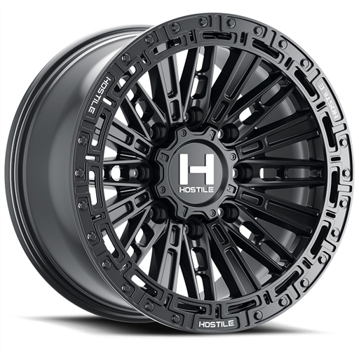 [H129-1890816555A] 18X9 HOSTILE H129 8X165 12MM C.B 125.2MM ASPHALT (SATIN BLACK)