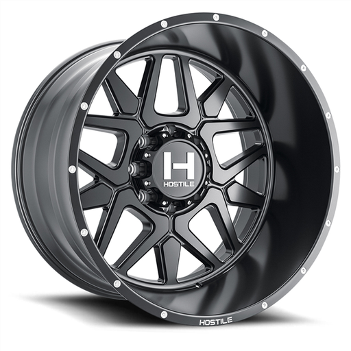 [H128-2010817047BB] 20X10 HOSTILE H128 8X170 -19MM C.B 125.2MM ASPHALT (SATIN BLACK)