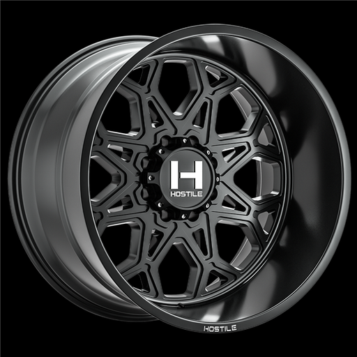 [H132-2010818047BB] 20X10 HOSTILE H132 8X180 -19MM C.B 125.2MM ASPHALT (SATIN BLACK)
