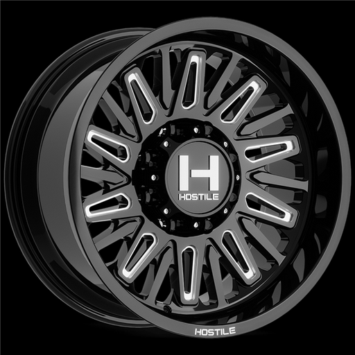 [H143-2010816547GB] 20X10 HOSTILE H143 8X165 -19MM C.B 125.2MM GLOSS BLACK MILLED