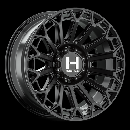 [H142-2012816547BB] 20X12 HOSTILE H142 8X165 -44MM C.B 125.2MM ASPHALT ( SATIN BLACK)