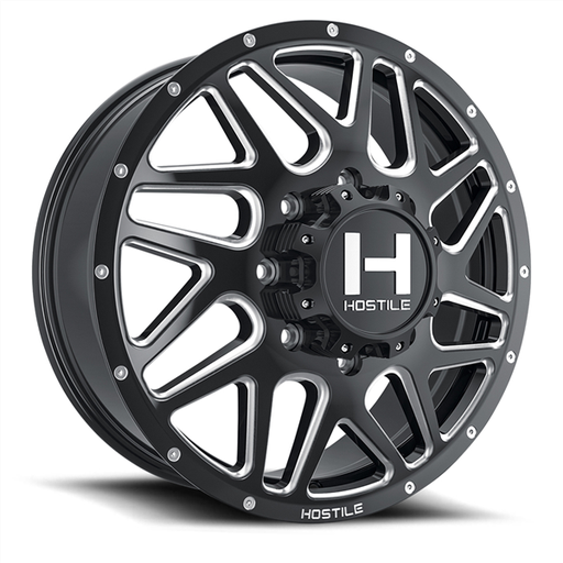 [H401-20828165+123B] 20X8.25 HOSTILE H401 8X165 123MM C.B 121.6 BLADE CUT (GLOSS BLACK MILLED)