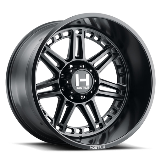 [H124-2090817050BB] 20X9 HOSTILE H124 8X170 00MM C.B 125.2MM ASPHALT (SATIN BLACK)