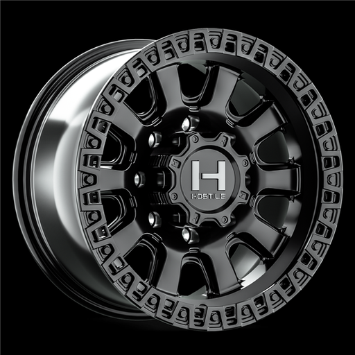 [H138-2090816550A] 20X9 HOSTILE H138 8X165 1MM C.B 125.2MM ASPHALT (SATIN BLACK)