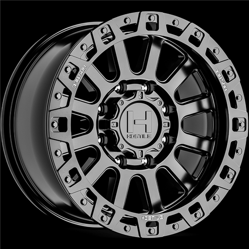 [H139-2090816555SA] 20X9 HOSTILE H139 8X165 12MM C.B 125.2MM SATIN BLACK