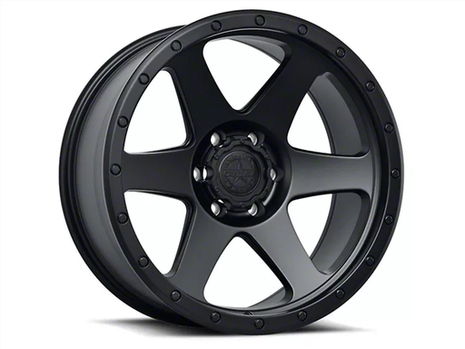 [67641 SIDEWINDER131-7883B] AMERICAN OUTLAW SIDEWINDER 17X8.5-10 6X139.7 C.B-106.2 BKMT SATIN BLACK W/BLACK RIVETS