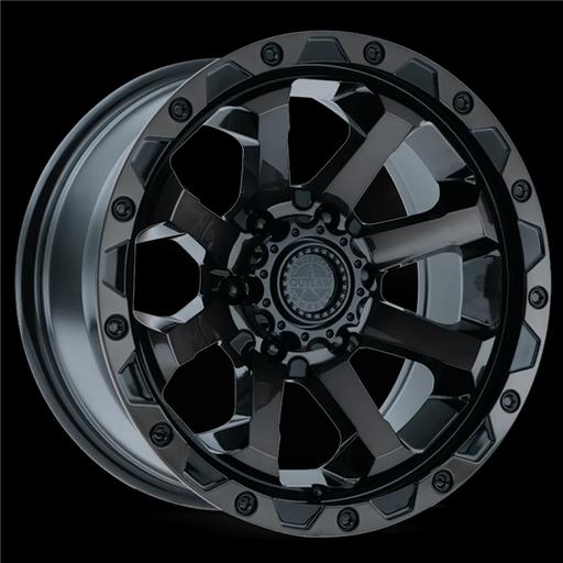 [100036 CAPONE133-7873BT] AMERICAN OUTLAW CAPONE 17X8.5+0 5X127 C.B-71.6 MFBKTD GLOSS BLACK W/MACHINED FACE BLACK TINT