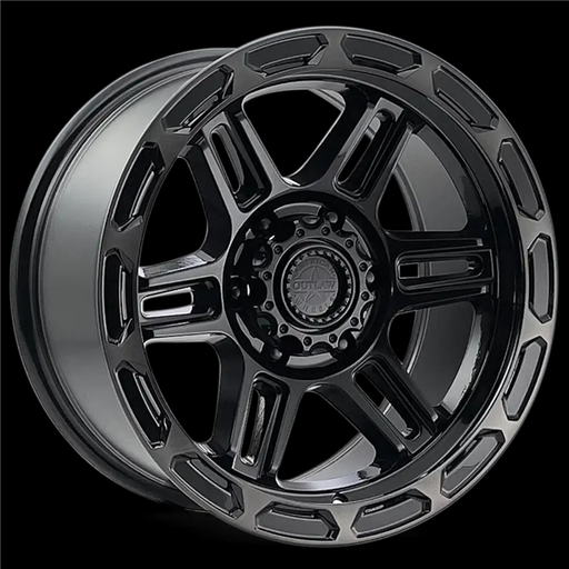 [114242 PISTON138-7883B] AMERICAN OUTLAW PISTON 17X8.5+0 6X139.7 C.B-106.1 GLOSS BLACK W/ BLACK TINT