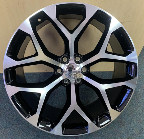 [STW3482215B+M] STW348-M 22X9.5+30 6X139.7 C.B-78.1 B+M BLACK/MACHINE**SNOWFLAKE REPLICA**