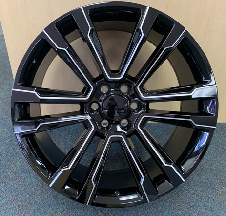 [STW3282415B+MW] STW328-M 24X10+30 6X139.7 C.B-78.1 B+MW MILLED WINDOW**GMC DENALI REPLICA*****SPECIAL****