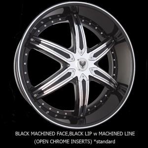 [VNF2434BML+CI] VENICE FORZA 24X9+30 6X135+139.7 C.B-87.1 B+MO+MLLIP+CP (BLACK+MACHINE+BLACK LIP MACHINE LINE+CHROME
