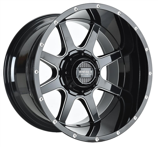 [804GB-21053-12] IMPACT OFF-ROAD 804 20X10-12 5X139.7+5X150 CB-110.3 GLOSS BLACK/MILLING WINDOWS