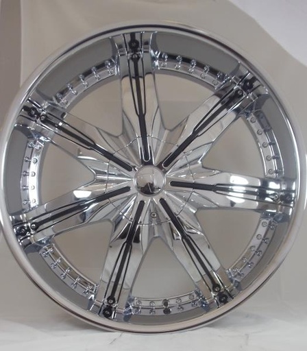 [F51302415+13] F5 130 24X9.5+13 6X139.7 C.B-78.1 CHROME +B PLASTIC