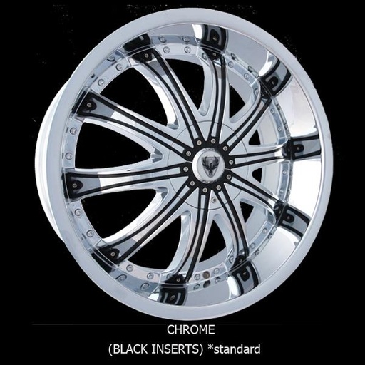 [VNR2434V+BI] VENICE ROMA 24X9+30 6X135+139.7 C.B-87.1 C+BI (CHROME+BLACK INSERTS)