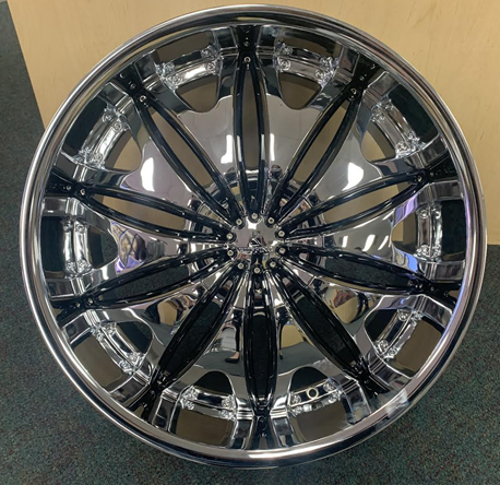 [RUF822946113587] RUFFINO ANGEL 22X9.5+30 6X139.7+6X135 C.B-87.1 CHROME W/BLACK INSERTS