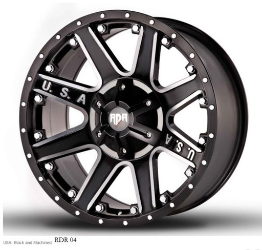 [RD041730-12M] RDR 04-M 17X9-12 5X127+5X139.7 C.B-78.1 MACHINED/BLACK (USA)-MFB+MO+ME(R)