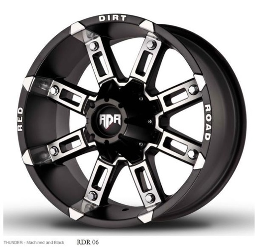 [RD061734M+12] RDR 06-M 17X9+12 6X135+6X139.7 CB-108 MACHINED/BLACK (THUNDER)-MFB+M(R)