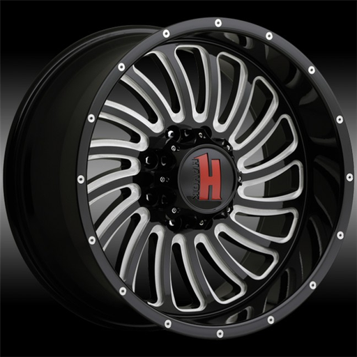 [H111290655+12BMW] HAVOK H111 20X9+12 6X139.7 C.B-110 B+MW+MR BLACK MILLED