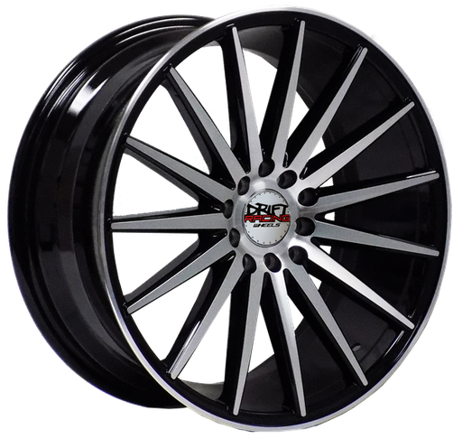 [AD589177519+35BMF] DRIFT RACING AD589 17X7.5+35 4X100+4X114.3 C.B 73.10 BLACK MACHINE FACE