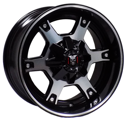 [159179034-12BMF] XTREME MUDDER XM-305 159 17X9-12 6X135+6X139.7 C.B 106.40 BLACK MACHINE FACE & LINE MILLING RIVETS