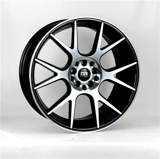 [DR306157019+25GBMF] DRIFT RACING DR306 15X7+25 4X100+4X114.3 C.B 73.10 GLOSS BLACK MACHINE FACE