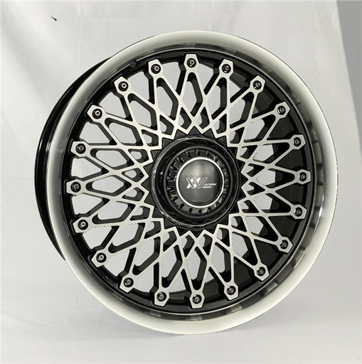 [XW039188026+35BP] XW039 18X8+35 5X114.3+5X120 C.B 74.10 BLACK POLISHED MACHINE FACE**XW FLODED CAP**