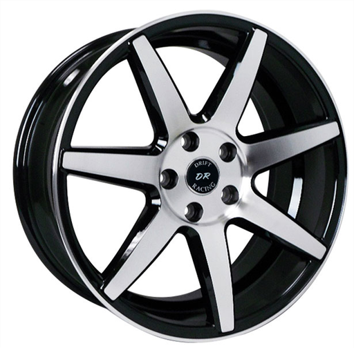 [700832010BLNK+25BM] DRIFT 70083 20X10+25 **BLANK** C.B 74.10 GLOSS BLACK MACHINE FACE