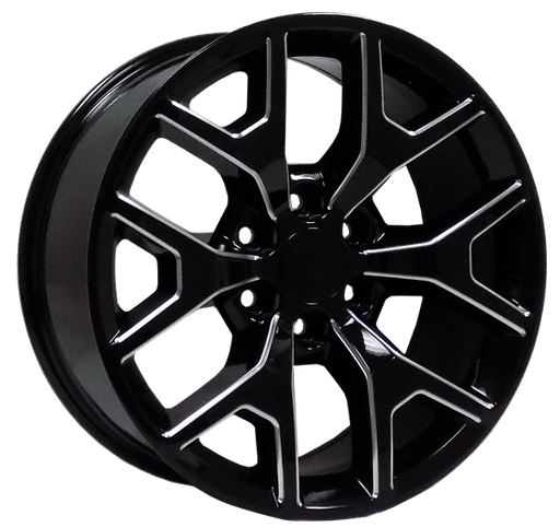 [2113209047+27BM] 2113 [GMC SIERRA] REPLICA 20X9+27 6X139.7 C.B 78.10 BLACK MILLED