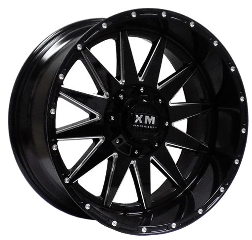 [XM312189034-12GBME] XTREME MUDDER XM-312 A0098 18X9-12 6X135+6X139.7 C.B 108.10 GLOSS BLACK MILLED EDGE