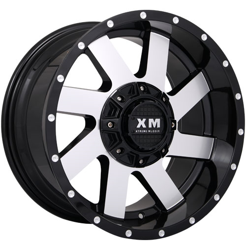 [XM322189074+0GBMF] XTREME MUDDER XM-322 18X9+0 5X139.7+5X150 C.B 110 GLOSS BLACK MACHINED FACE