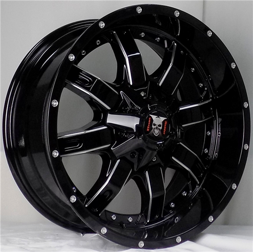 [XM320200970+0BMD] XTREME MUDDER XM-308 320x 20X9+0 5X114.3+5X127 C.B 78.10 GLOSS BLACK MILLING WINDOW/ MILLING DOTS