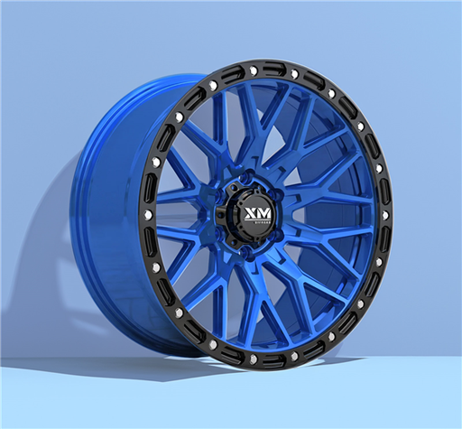 [XM704189009+0CB+BL] XTREME MUDDER XM-704 18X9+0 5X127 C.B 71.50 CANDY BLUE FACE+BLK LIP *FLOW FORMING*