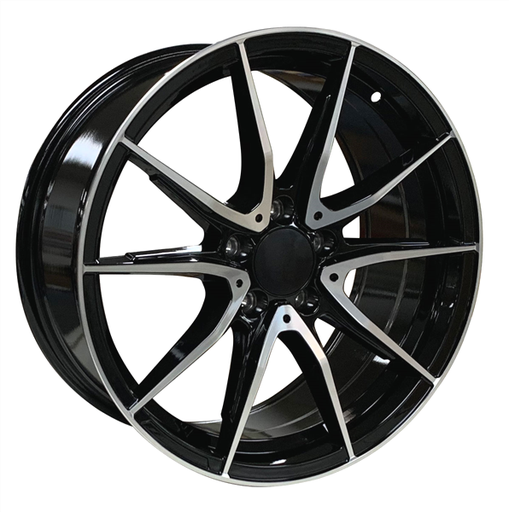 [1610188005+45BMF] MERCEDES BENZ REPLICA (L1610) 10483 18X8+45 5X112 C.B 66.40 BLACK MACHINE FACE