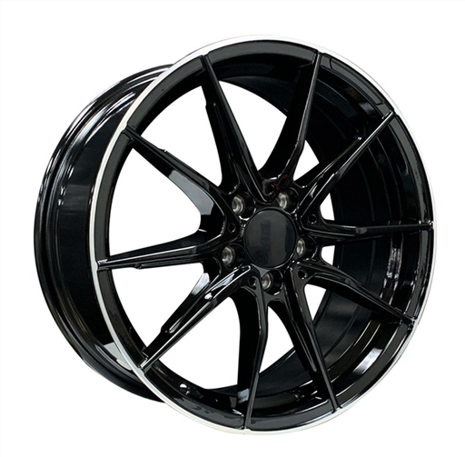 [1610188005+45BML] MERCEDES BENZ REPLICA (L1610) 10483 18X8+45 5X112 C.B 66.40 BLACK MACHINE LIP