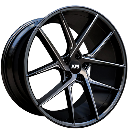 [XM204229006+15BM] XTREME LUXURY XM-204 22X9+15 5X115 C.B 72.56 BLACK MILLED