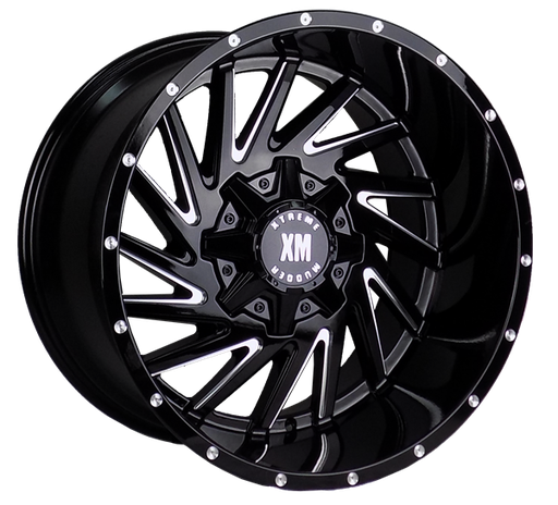 [A0095201270-44GBM] XTREME MUDDER XM-316 A0095 20X12-44 5X114.3+5X127 C.B 78.10 GLOSS BLACK MILLING [CAP (C-551-]